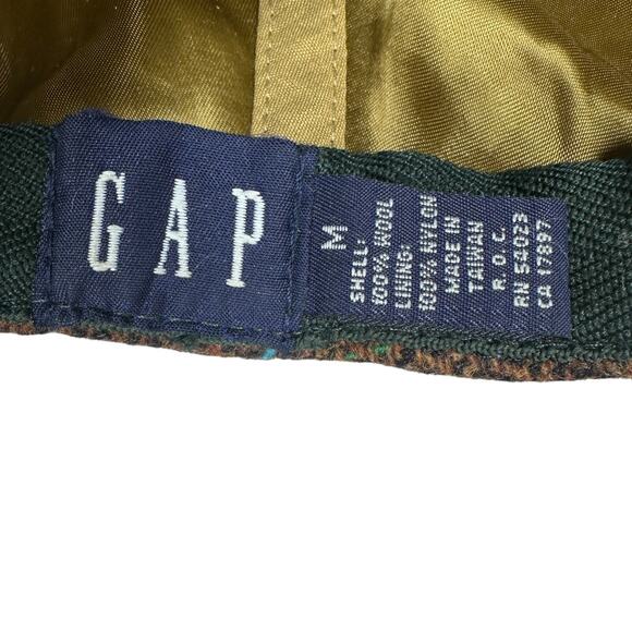 Vintage GAP Tweed Cabbie Driving Newsboy Walking Hat Men’s Medium Brown Wool Cap - Picture 7 of 8